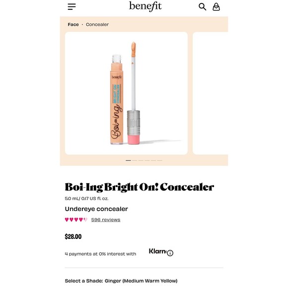 Benefit Boi-ing bright-on under eye concealer in ginger - Picture 1 of 5